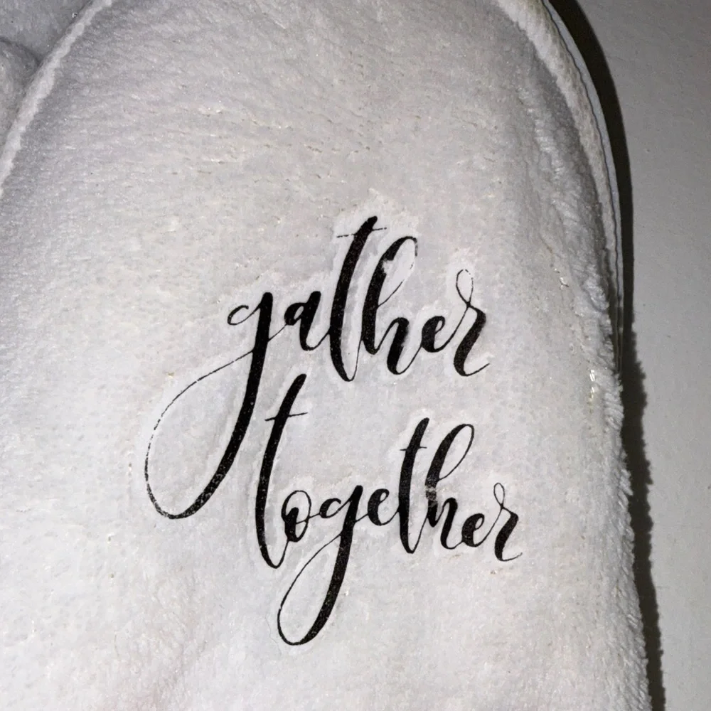 Set of Luxury Embroidered Home Bath Slippers - White and Black